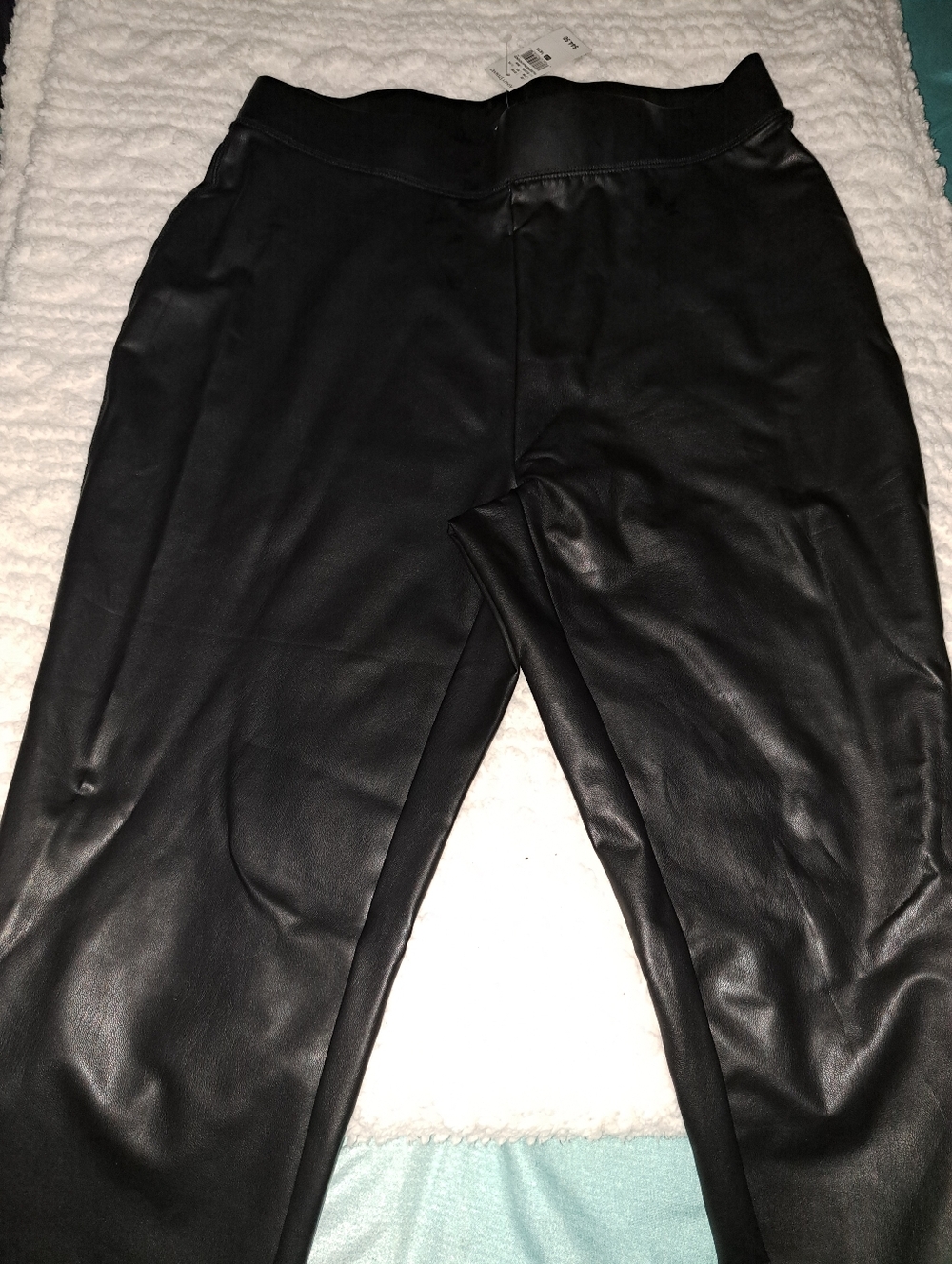 Ashley Stewart Black Faux Leather Leggings